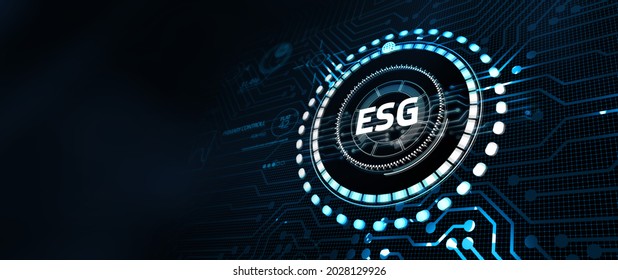 ESG Environmental Social Governance Business Strategy Investing Concept. Technology, Internet And Network Concept. 3d Illustration