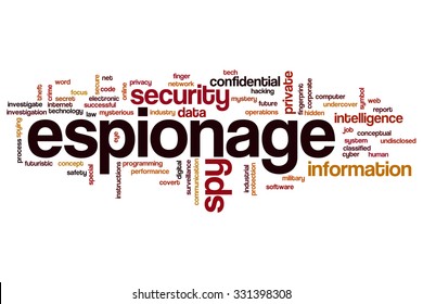 Espionage word cloud