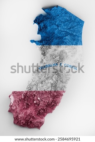 Espirito Santo flag 3d rendering relief map
