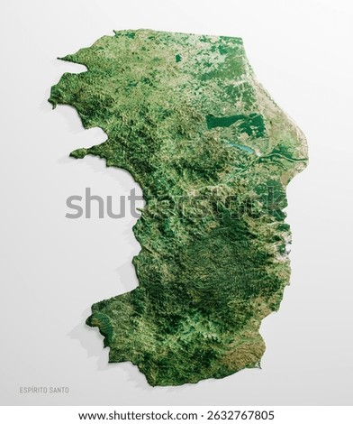 Espirito Santo Isometric Perspective 3D Relief Satellite Image Relief Map