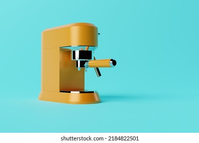 Espresso coffee maker on a pastel background. Concept of making coffee, cafe. 3d rendering, 3d illustration. - Powered by Shutterstock