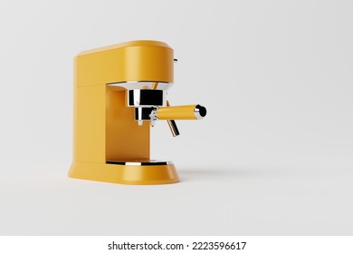 Espresso Coffee Maker On A White Background. Concept Of Making Coffee, Cafe. 3d Rendering, 3d Illustration.