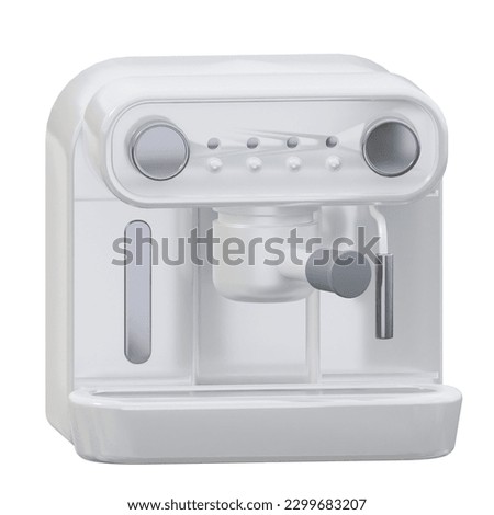 Espresso Machine 3d icon isolated white bacground. 3d rendering