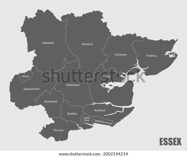 Essex County Map Divided Districts Labels Stock Illustration 2002144214 ...