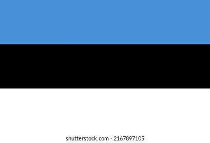 Estonia flag state symbol isolated on background national banner. Greeting card National Independence Day of the Republic of Estonia. Illustration banner with realistic state flag.