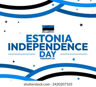 Estonia Independence Day Vibrant Wallpaper Showcasing Waving Flag, Celebrating Sovereignty and National Pride with Patriotic Elegance - Powered by Shutterstock