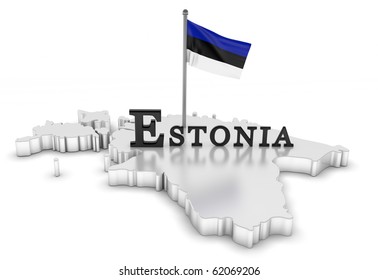 Estonia Tribute/Digitally rendered scene with flag and typography