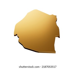 Eswatini exclusive gold map isolated on white background 3d illustration - Powered by Shutterstock