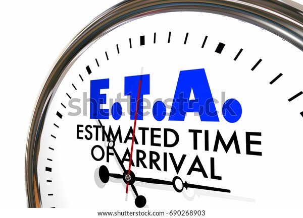 Eta Estimated Time Arrival Clock Hands Stock Illustration 690268903