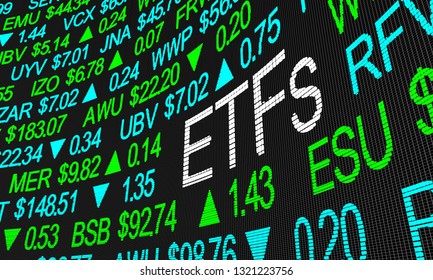 ETFs Exchange Traded Funds Stock Market Investment 3d Illustration