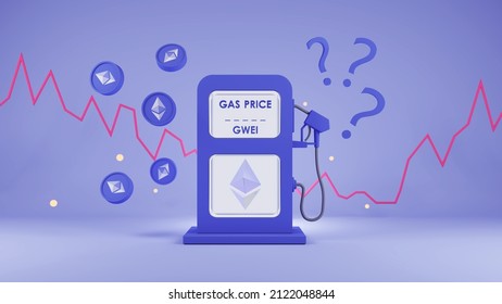 ETH Gas price question concept 3Dillustration