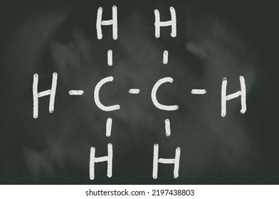 Ethane Line Structure On Chalkboard Chemistry Stock Illustration ...
