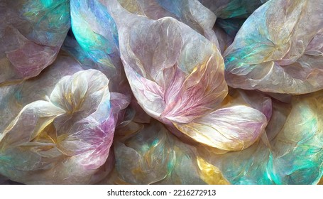 Ethereal Flowers Background. Abstract Floral Design For Prints, Postcards Or Wallpaper, 3d Illustration