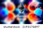 Ethereum 2.0 logo on the color background. Digital currency - Cryptocurrency.