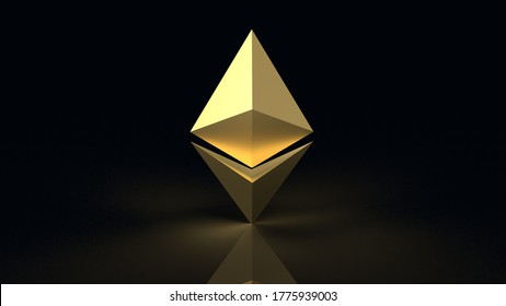 The Ethereum  Coin  Symbol  Cryptocurrency 3d Rendering