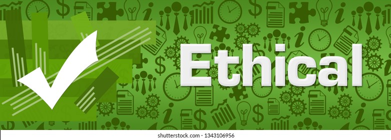 Ethical Text Written Over Green Background Stock Illustration ...