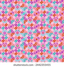 Ethnic Boho abstract Seamless Repeat Pattern Design for textile design fabric printing Generative AI for fabric textile wallpaper digital digital print