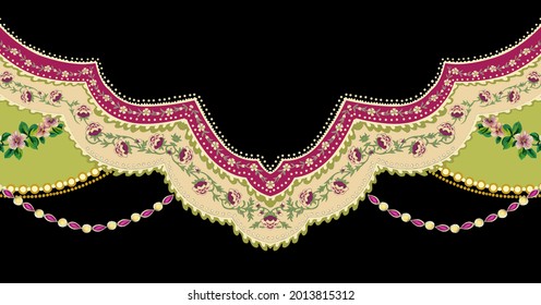 Ethnic Border Design Elements And Motifs Pattern