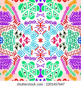 Ethnic Diversity Women. White Aztec Background. Multicolor Tribal Triangle Pattern. Seamless Native Pattern. Colorful Boho. Aztec Pattern Simple.