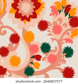 Ethnic element fabric print pattern