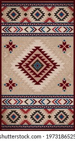 Ethnic geometric blanket. American Indians, Navajo tribal style. Illustration.