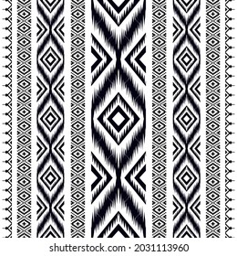 Ethnic Ikat Pattern Textile Tribal American African Fabric Aztec Geometric Motif Mandalas Native Boho Bohemian Carpet India Asia Illustratio 