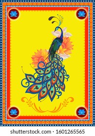 Ethnic Indian Punjabi Truck Art Peacock Banner 