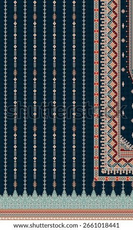 Ethnic style border and panel design bin saeed type beautyfull back desin