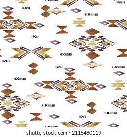 Ethnic Western Seamless Pattern. Wild West Decor Style.