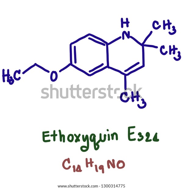 Ethoxyquin Emq Quinolinebased Antioxidant Used Food Stock Illustration 1300314775