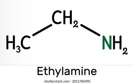 Ethylamine Ethanamine Aminoethane Ethyl Amine Molecule Stock ...