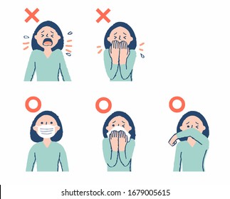 Etiquette When Coughing (good And Bad Examples)