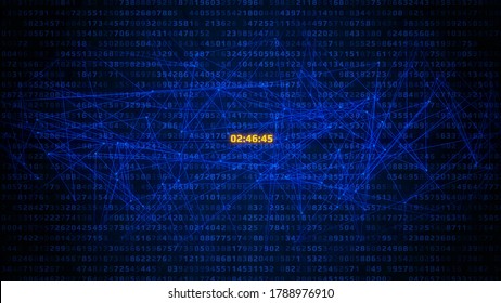 etwork Big Data Connection Node Structure Digital Technology Illustration Background.