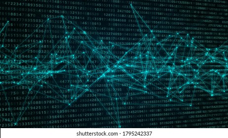 etwork Big Data Connection Node Structure Digital Technology Illustration Background.