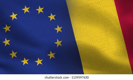 Eu Chad Flag Loop Realistic Half Stock Illustration 1159597630 ...