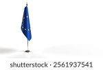 EU Stand flag for diplomatic visit 3D render