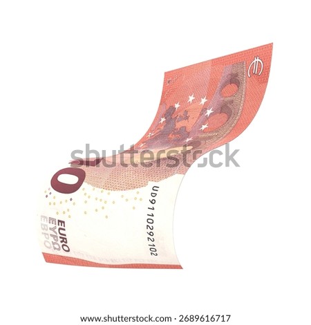 Euro 10 Falling Monetary Value, High quality currency banknote for finance, education, 3D modeling, stock. References and global monetary identity and value.