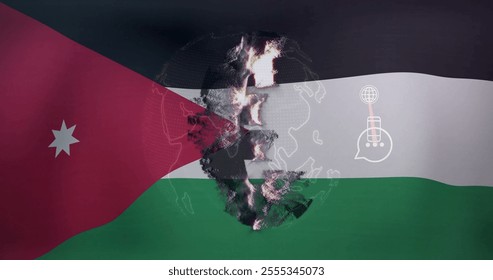 Euro symbol image over jordan flag background. science, technology, innovation, lab, laboratory, chemistry - Powered by Shutterstock