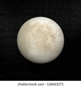 Europa Planet In The Universe. It Is One Of The Four Moons Of Jupiter.