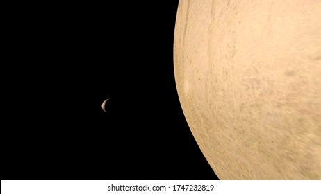 Europa Satellite Jupiter. 3d Illustration