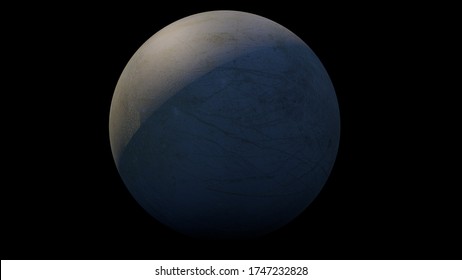 Europa Satellite Jupiter. 3d Illustration