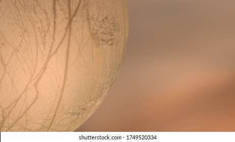 Europa Satellite Jupiter. 3d Illustration