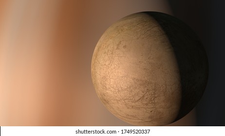 Europa Satellite Jupiter. 3d Illustration