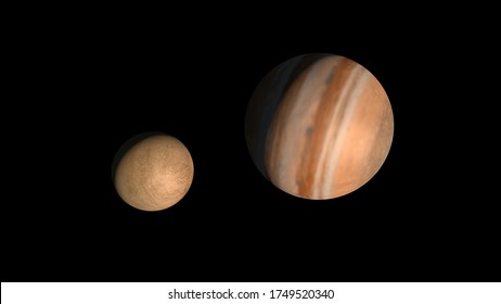 Europa Satellite Jupiter. 3d Illustration