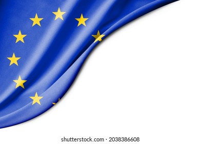 Europe flag. 3d illustration. with white background space for text. Close-up view. - Powered by Shutterstock