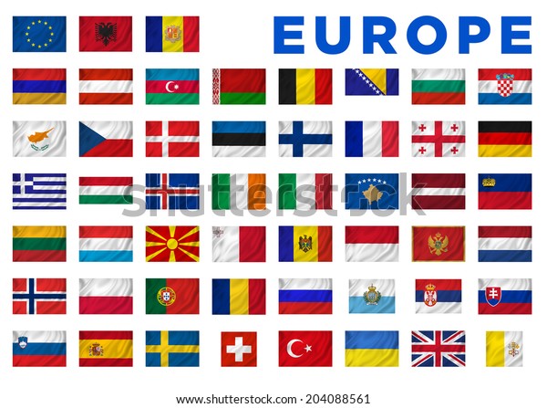 Europe Flags All European Countries Clipping Stock Illustration ...