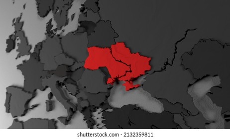 Europe Map Of 3D Illustration Puzzles. European Political Countries. The European Union. The War Between Russia And Ukraine. Hot Spot. Disaster