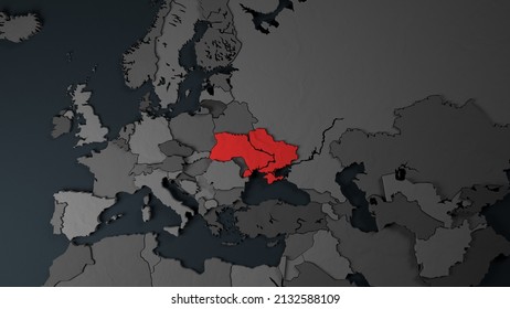 Europe Map Of 3D Illustration Puzzles. European Political Countries. The European Union. The War Between Russia And Ukraine. Hot Spot. Disaster