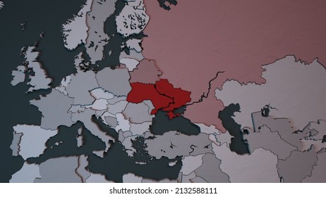 Europe Map Of 3D Illustration Puzzles. European Political Countries. The European Union. The War Between Russia And Ukraine. Hot Spot. Disaster