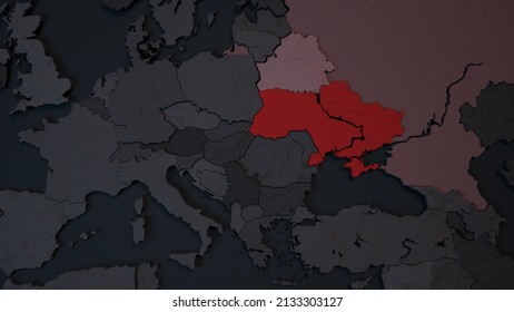 Europe Map Of 3D Illustration Puzzles. European Political Countries. The European Union. The War Between Russia And Ukraine. Hot Spot. Disaster